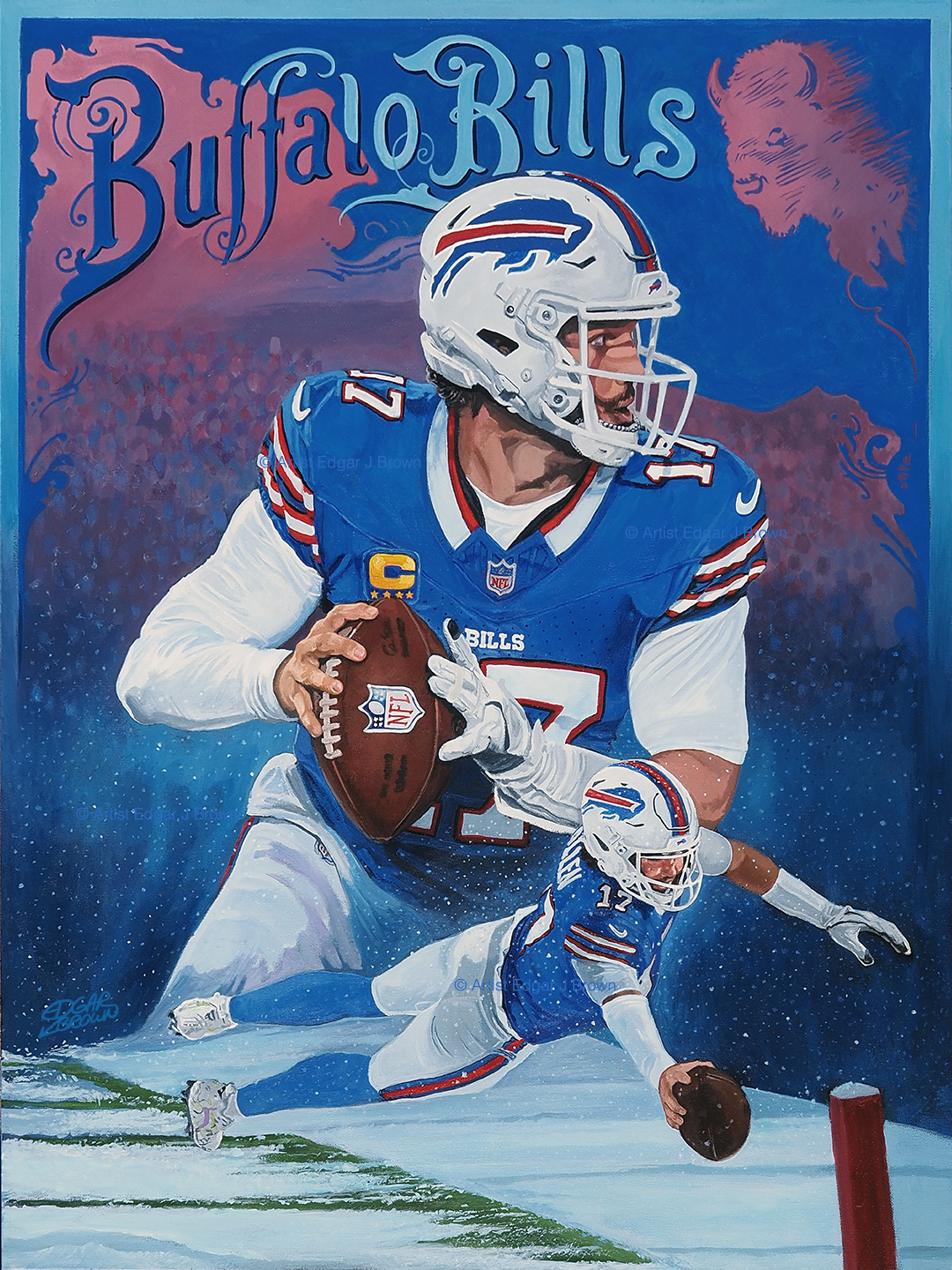 Edgar J. Brown’s “Buffalo Bills Wild West Show”: A Stunning Tribute to Josh Allen