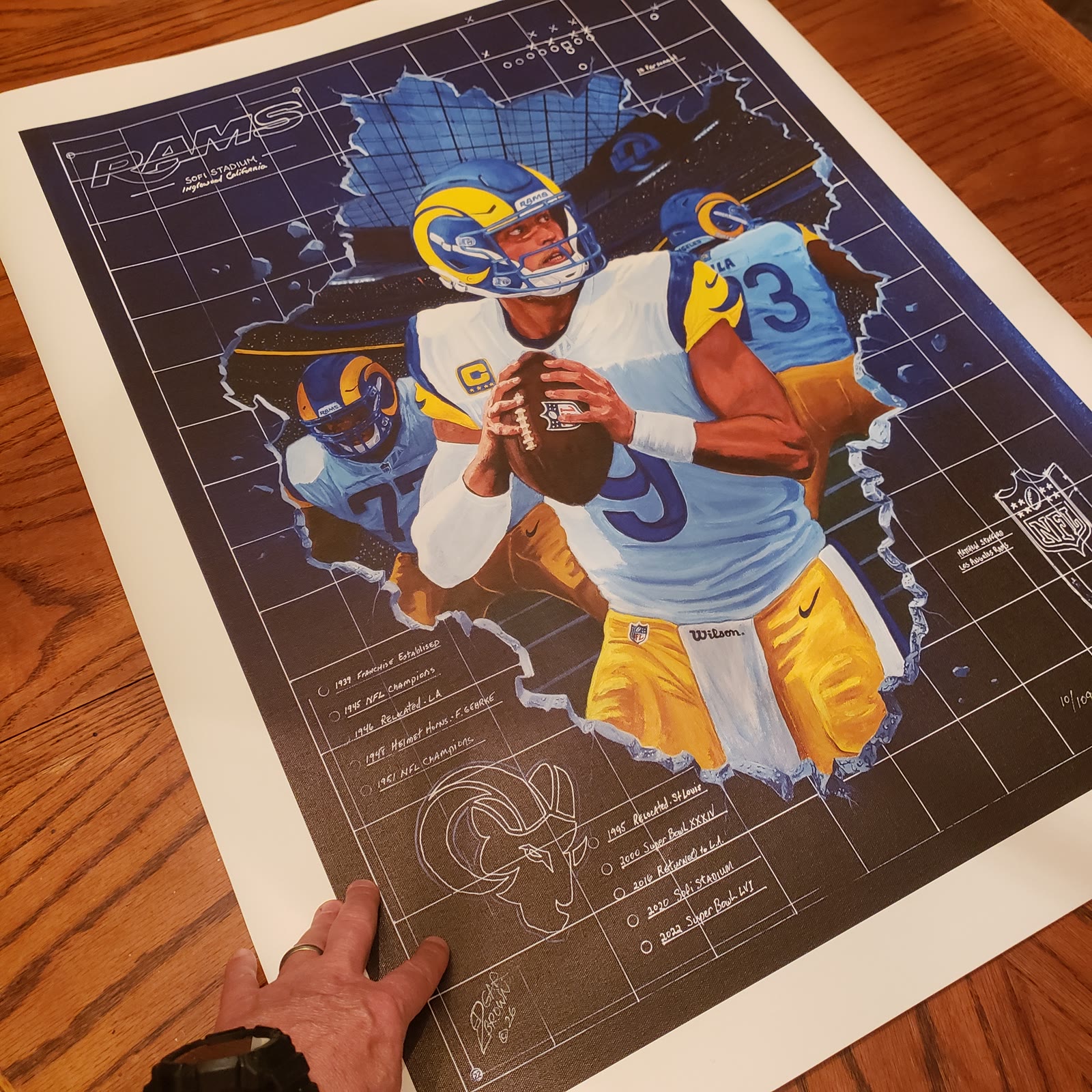 LA Rams Matthew Stafford Blueprint for Success canvas print by Edgar Brown