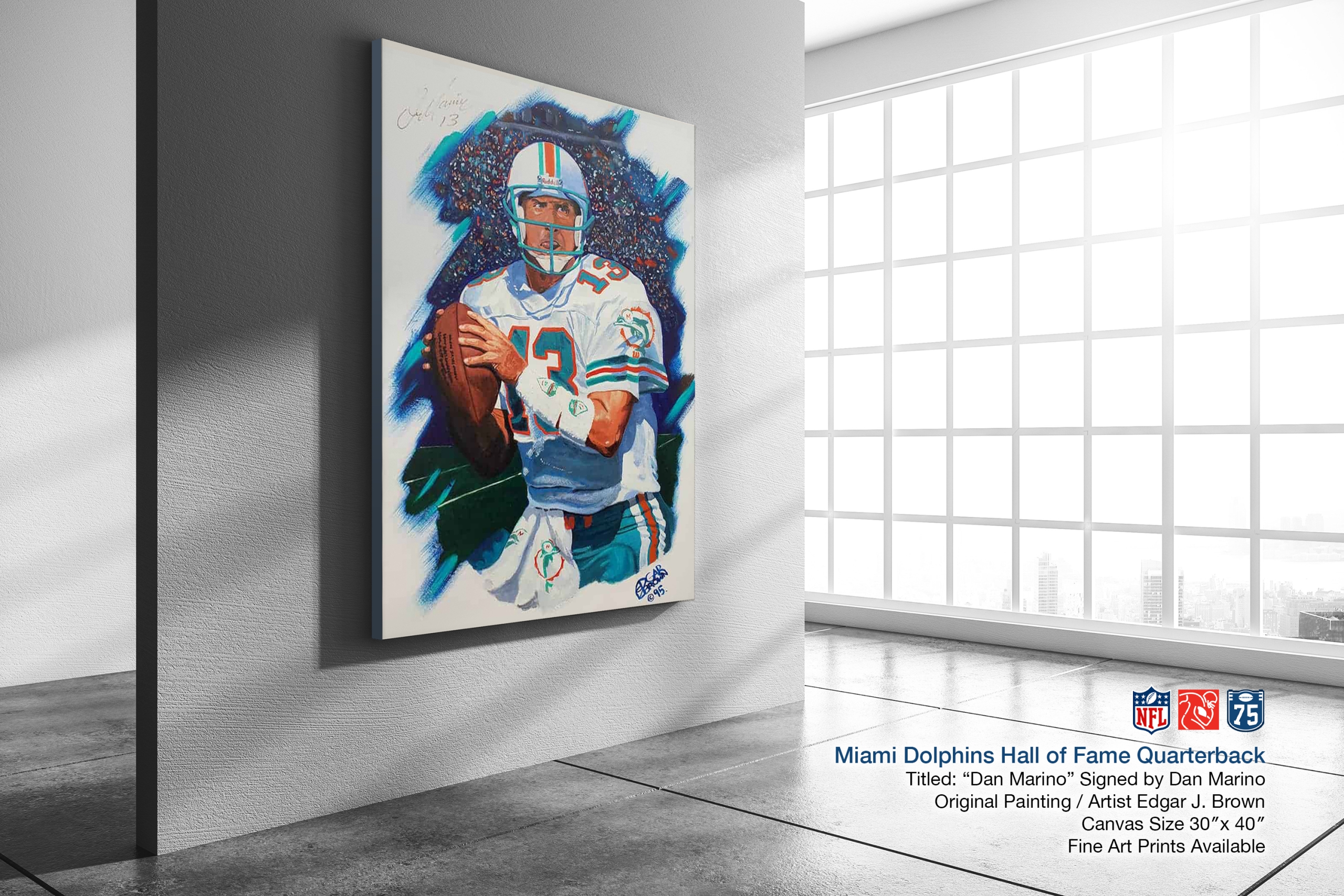 Miami Dolphins Dan Marino Original Painting
