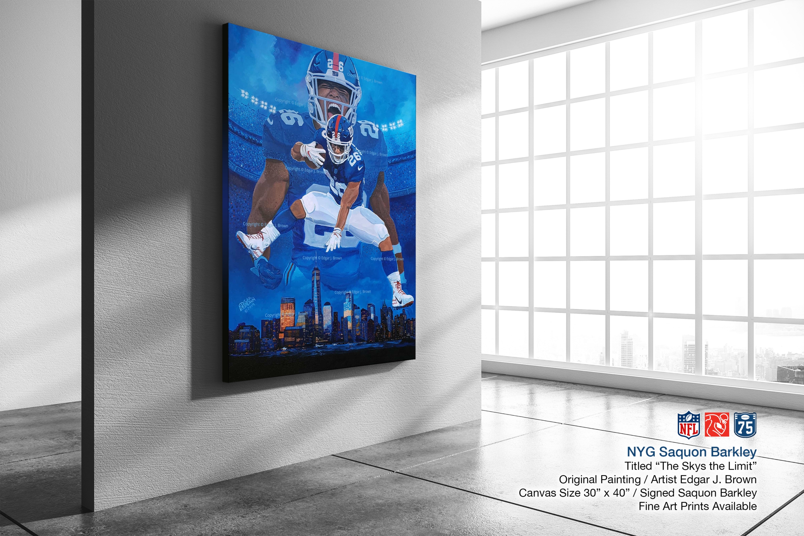 NY Giants Saquon Barkley Original Painting