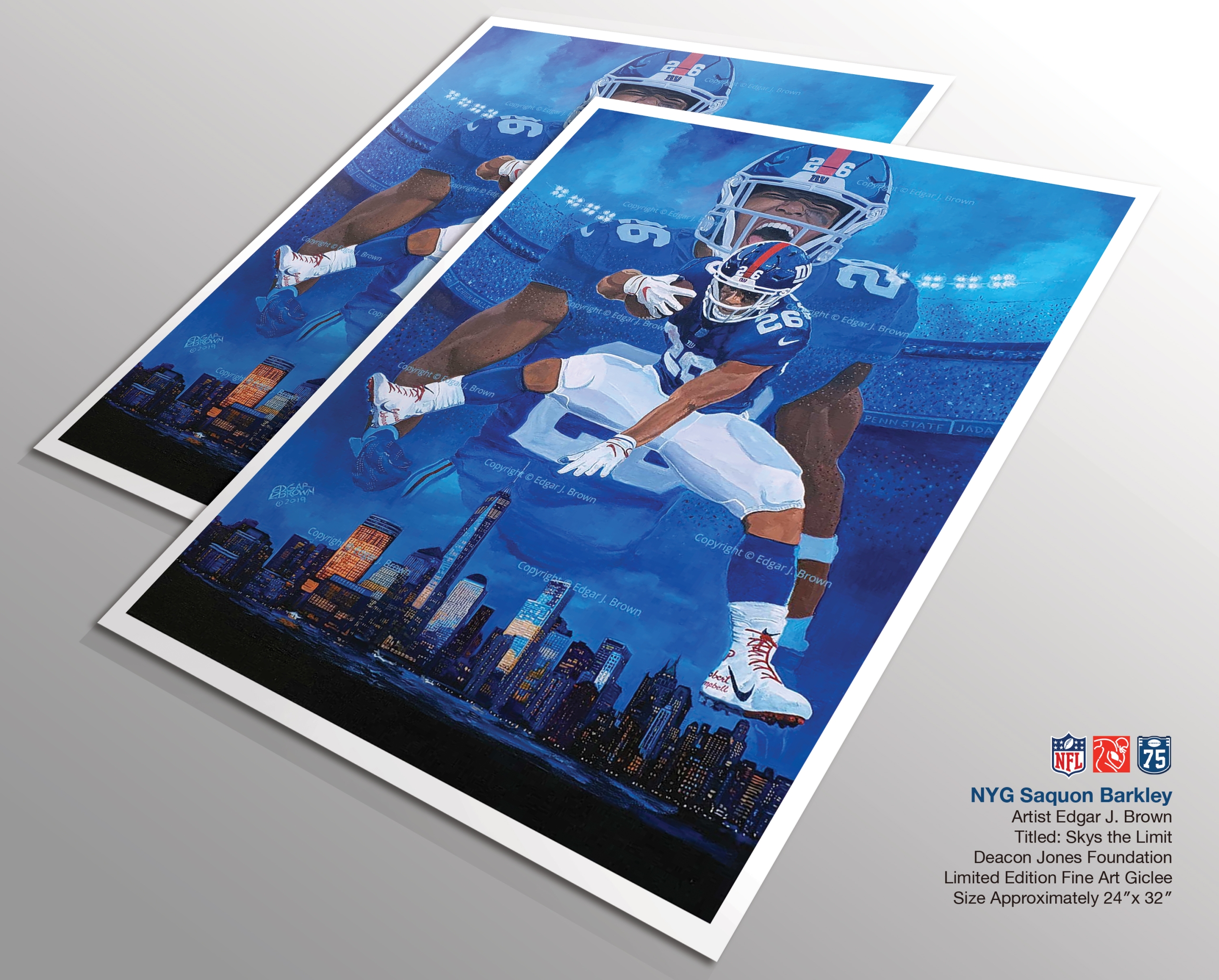 NYG Saquon Barkley Fine Art Print