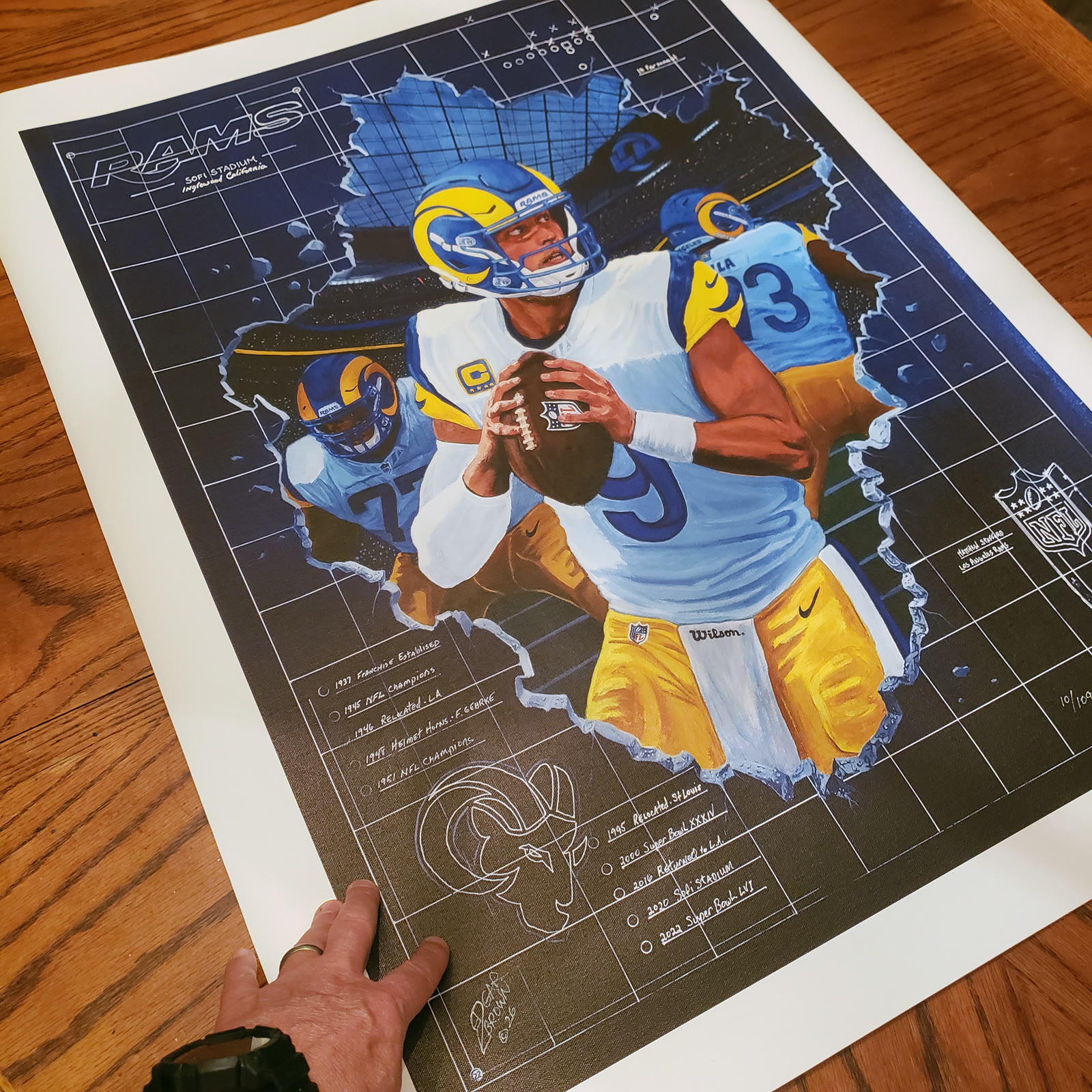 LA Rams Matthew Stafford Blueprint for Success canvas print by Edgar Brown