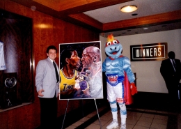 Edgar Brown and Nets Mascot at Winners Club