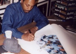 Yankees Bernie Williams Signing Painting