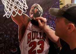 Artist Edgar Brown Painting Michael Jordan