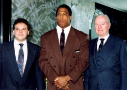 Edgar Brown, Eric Dorsey and NY Giants Owner Wellington Marra
