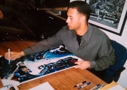 Derek Jeter Autographing Painting